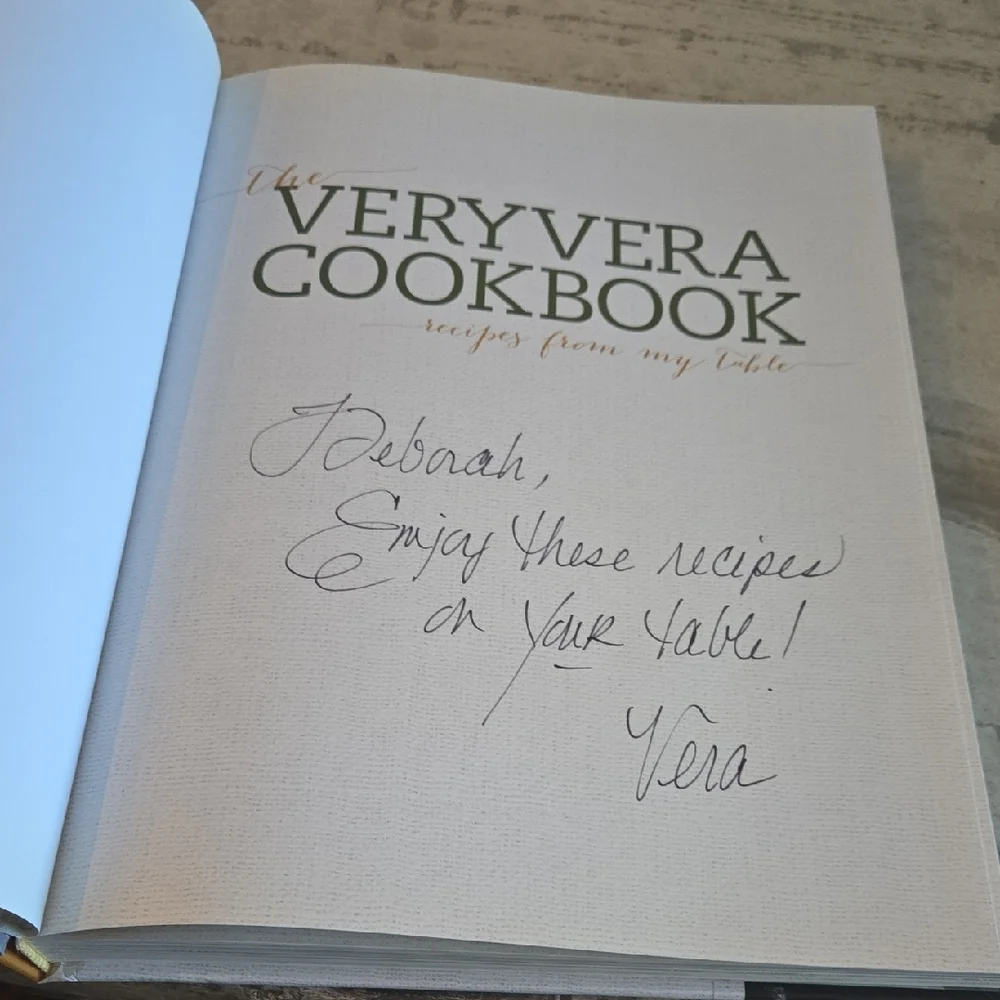 Signed VeryVera Cookbook and Stand/Inscribed Edition.
